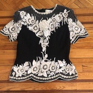 Vintage Early 90s Niteline Sequin Top Sz M